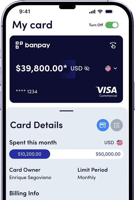 Banpay Cards mobile app mockup